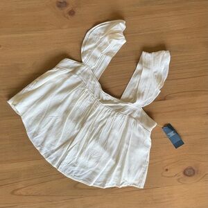 Abercrombie & Fitch Square neck Ruffle Strap Cropped Top Size Medium